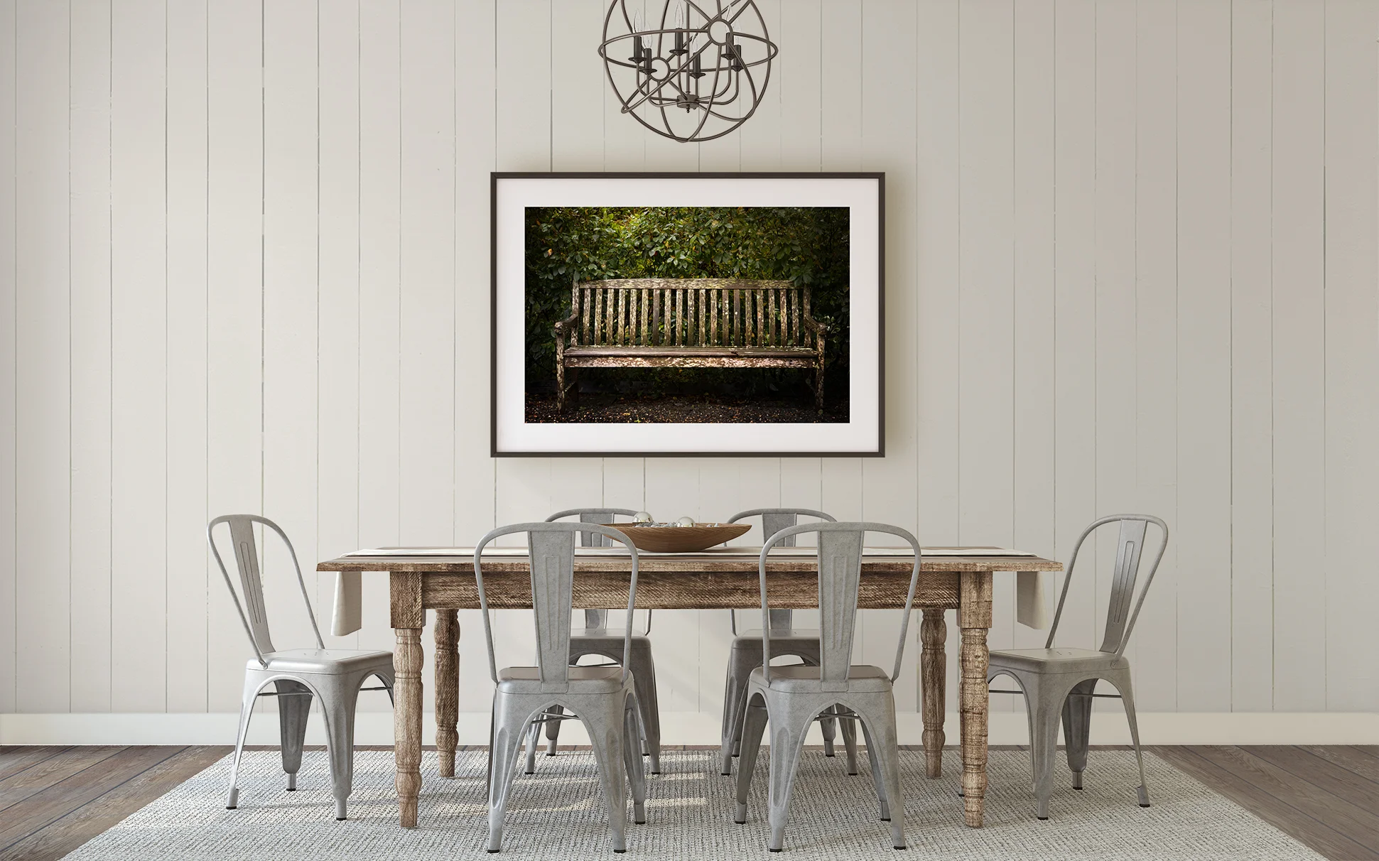 Garden bench photo art