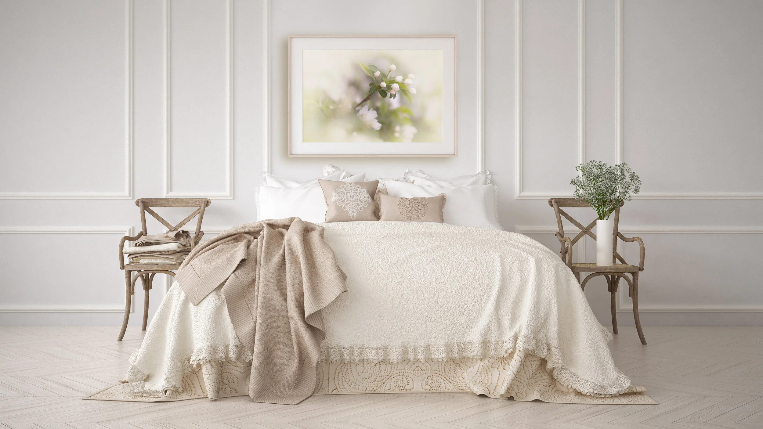 rustic home decor, dreamy flower art