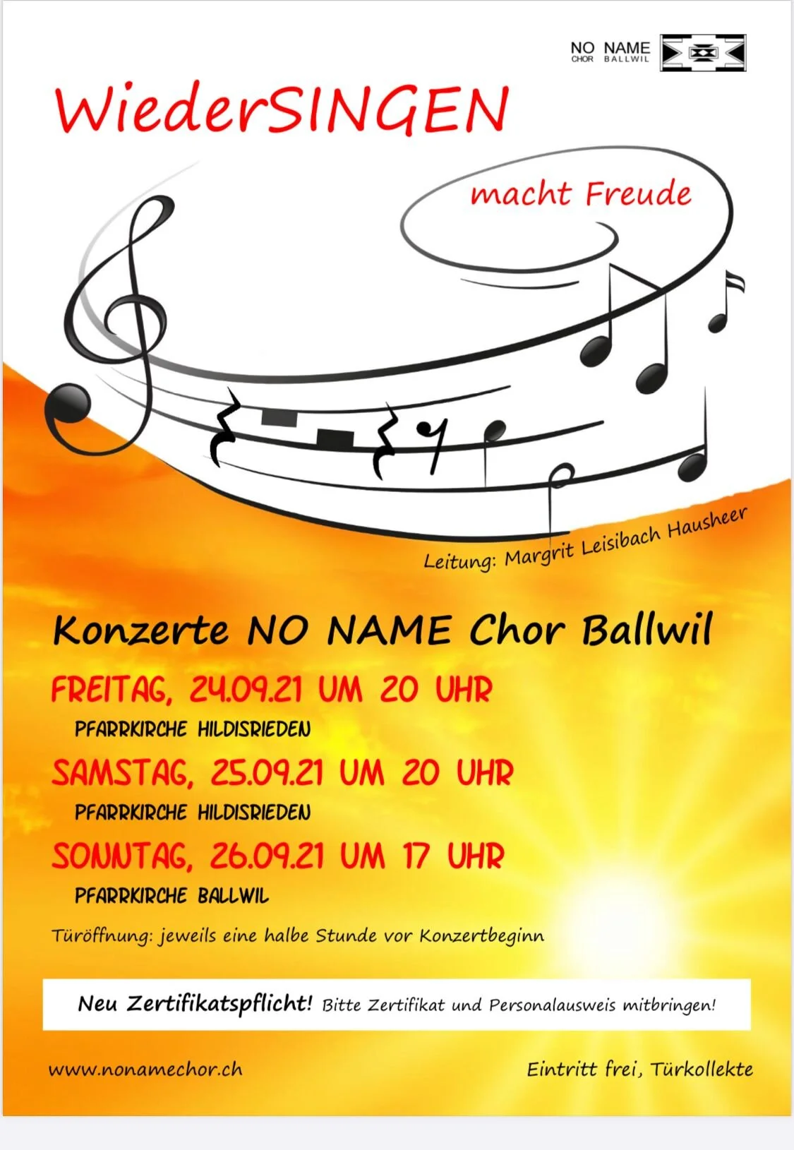 Wiedersingen macht Freude: Ein Konzert vom "No Name" Chor Ballwil