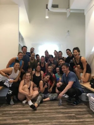 Community get together at a local spin studio