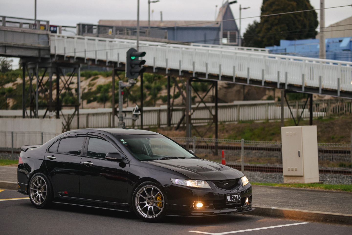 Spent the afternoon driving and photographing the new project Euro R. When I bought it, the paint was terrible. I spent two days polishing it. Found some Advan wheels, Hankook semi slicks and had them fitted up. Have had to play with the ride height,