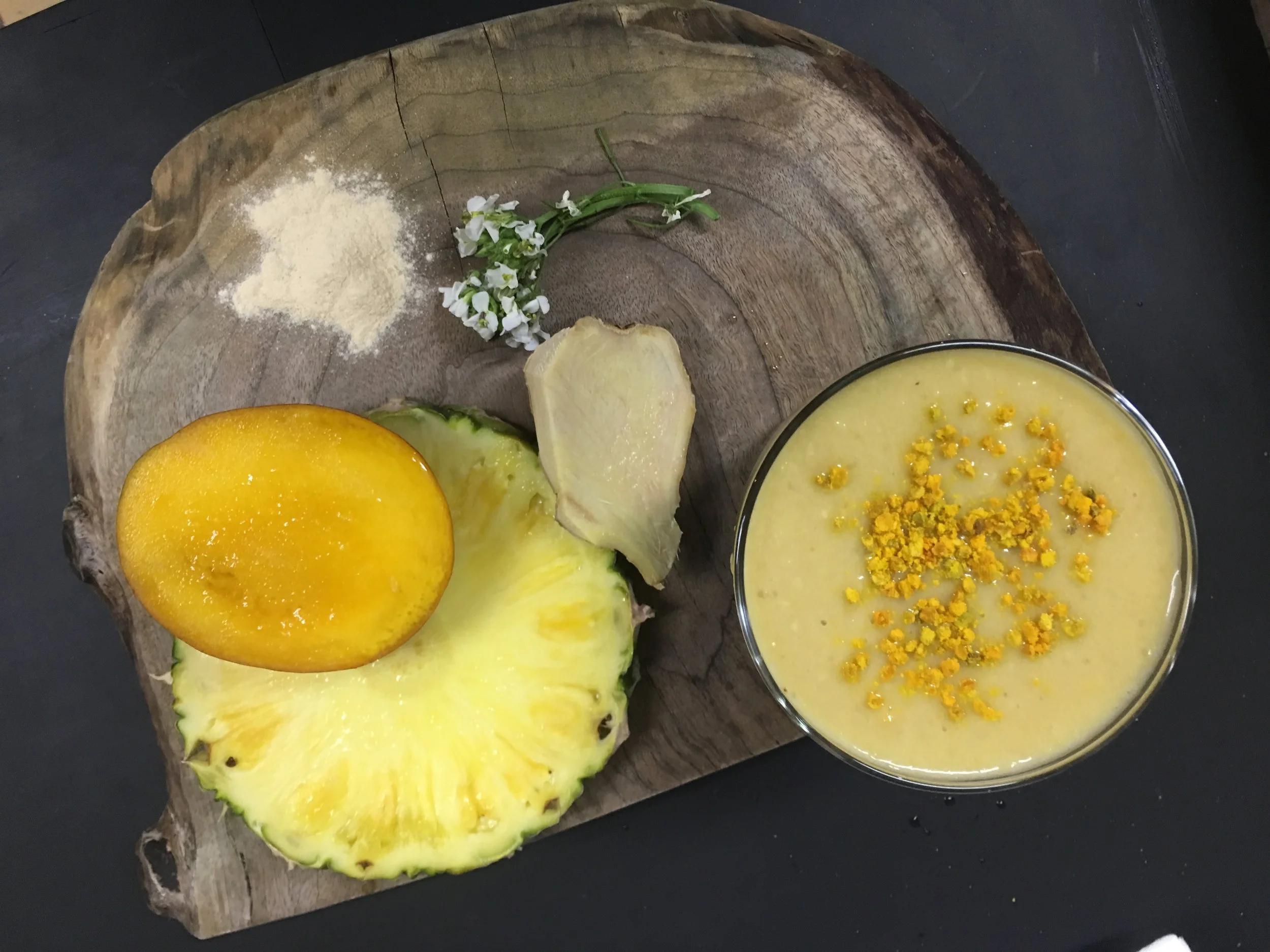 Mango, Pineapple, Ginger, Lucuma, Almond milk