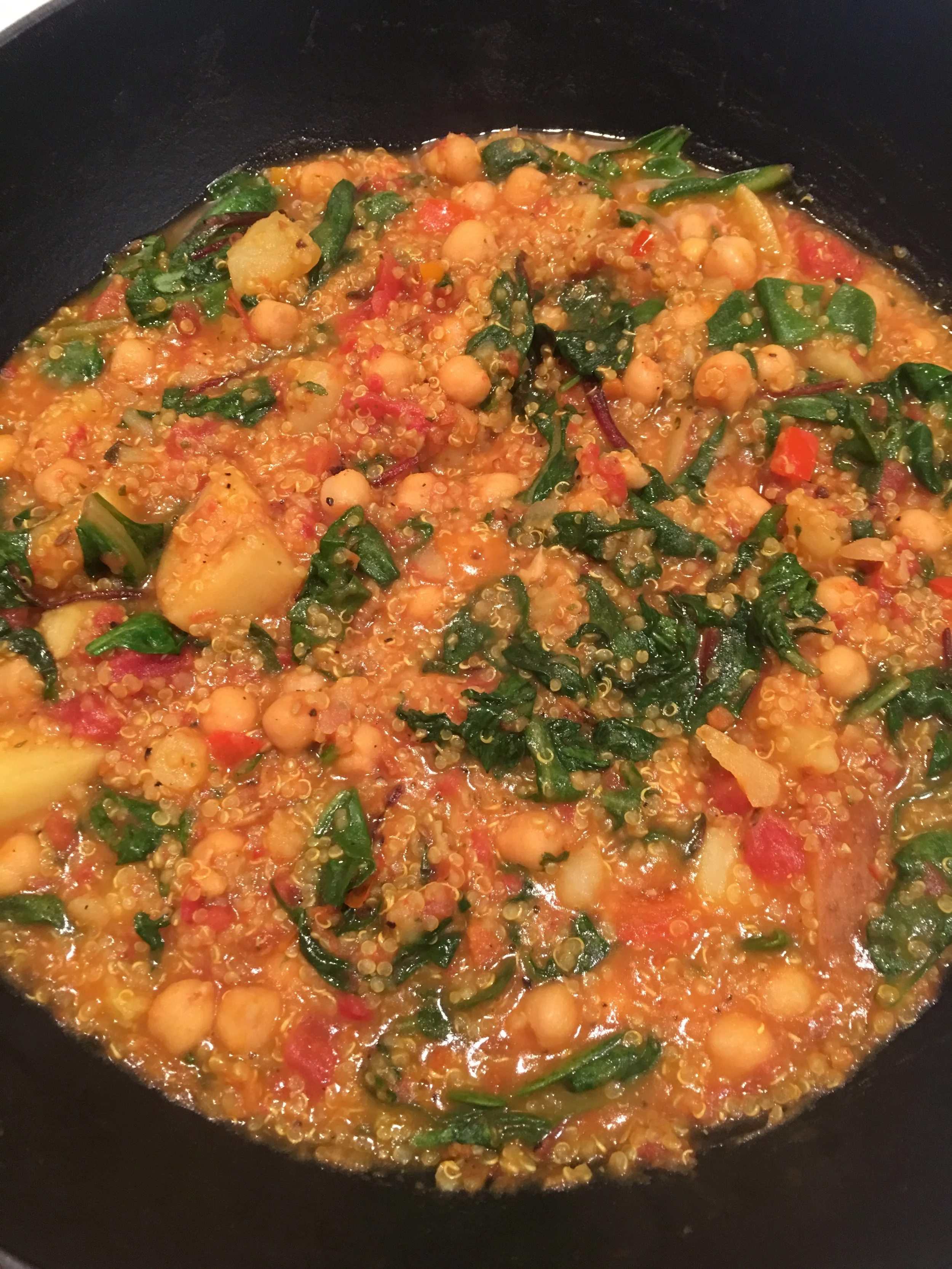 Quinoa, “Power greens”, Potato, and Turmeric 