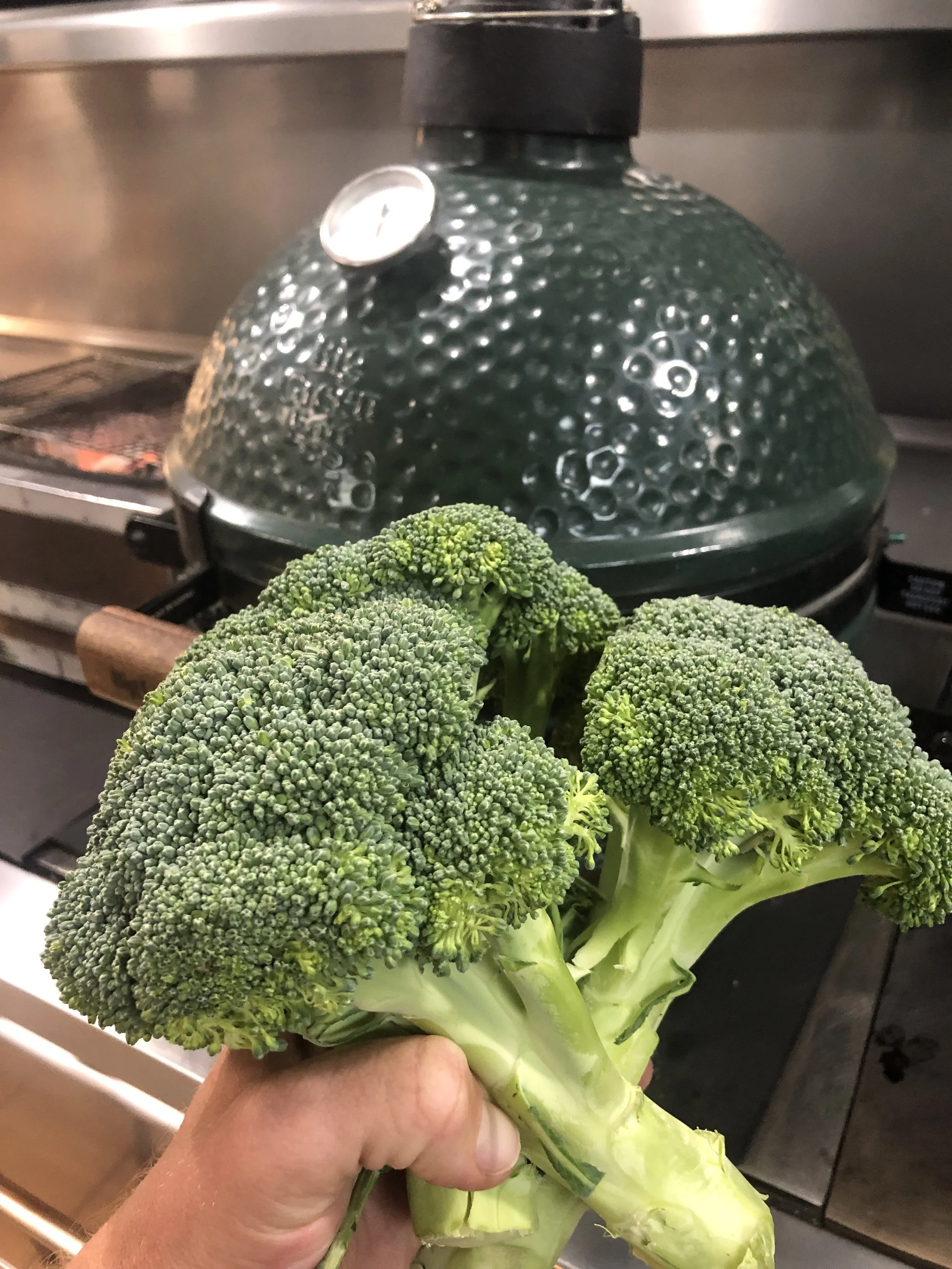 Big Green Egg Charred Broccoli Salad, Smoked Yogurt Dressing