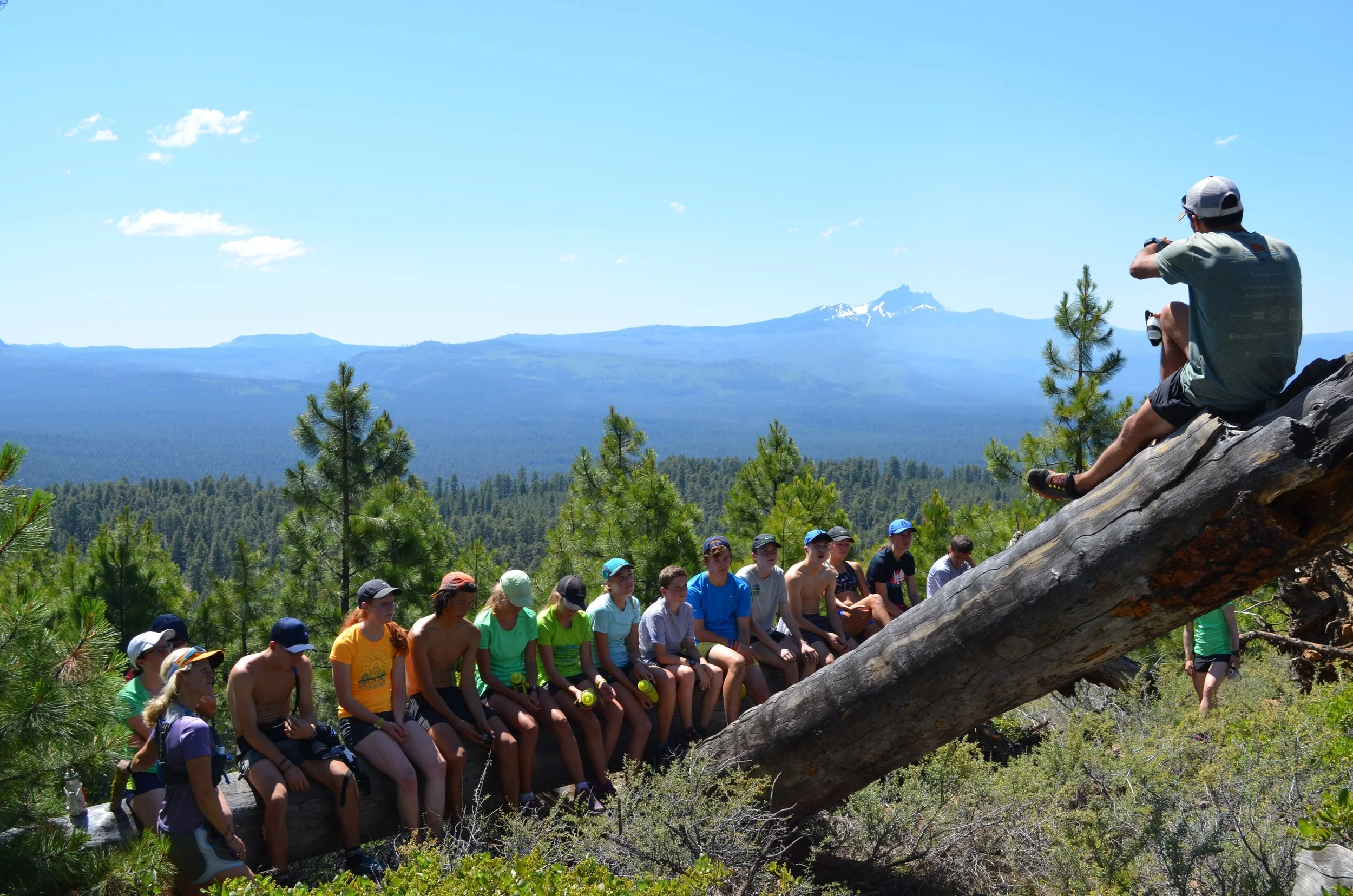 Couldn't ask for a better classroom. Youth getting a geology lesson inside an ancient shield volcano from Forest Service Biologist Monty.
