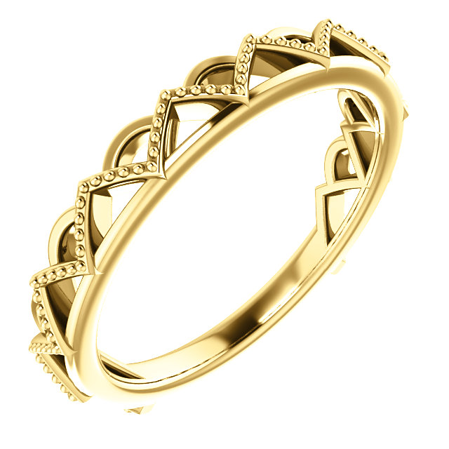 14K Crown Stackable Ring