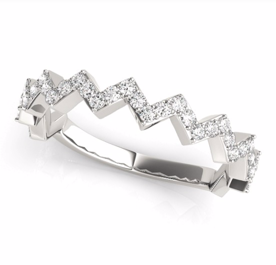 14K Diamond Zig-Zag Ring