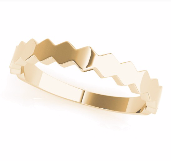 14K Zig-Zag Stackable Band