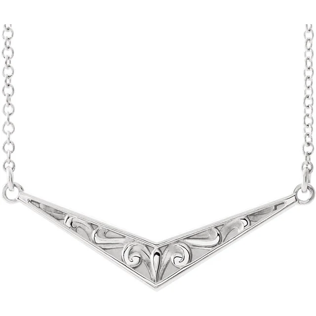 14K Structural V Necklace