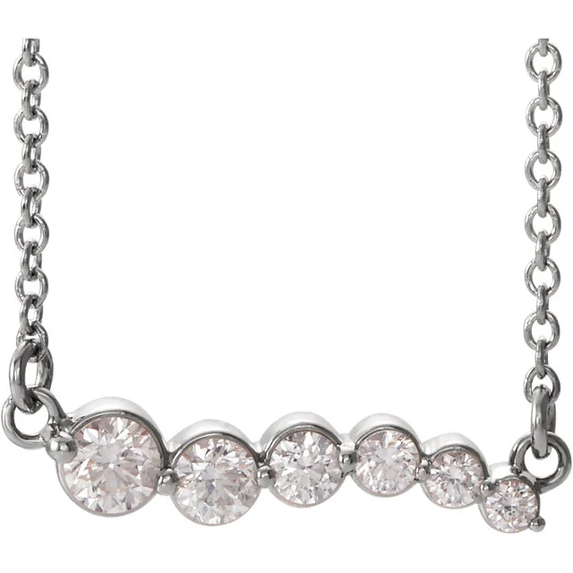Sterling Diamond Graduated Necklace
