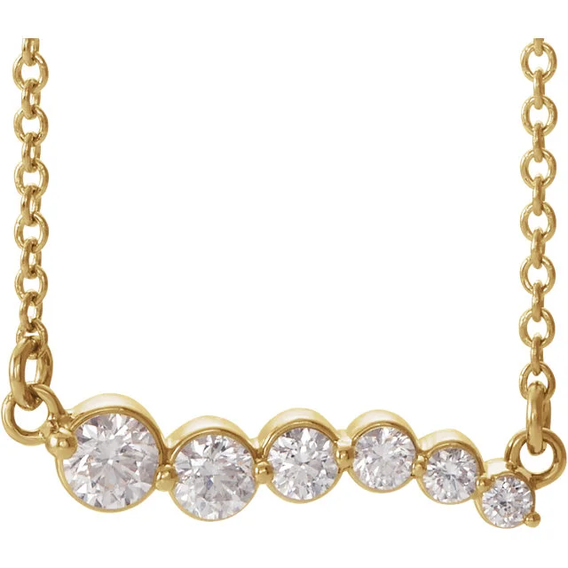 14K Diamond Graduated Necklace