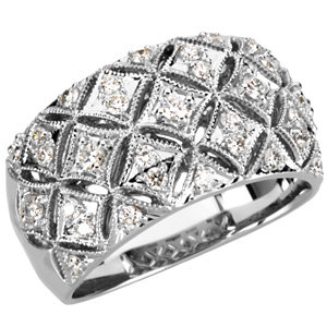 14K White Diamond Fashion Ring