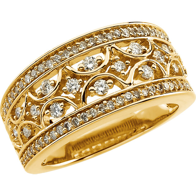 14K Yellow Diamond Band