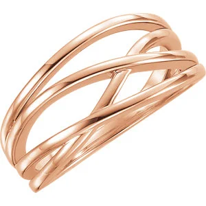 14K Criss-Cross Ring