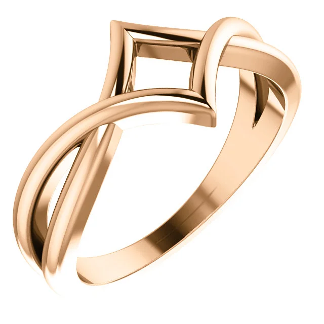 14K Geometric Negative Space Ring