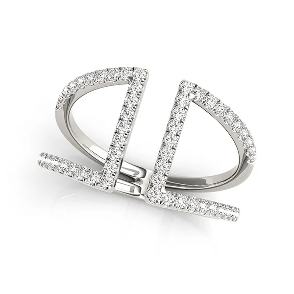 14K Diamond Open Concept Ring