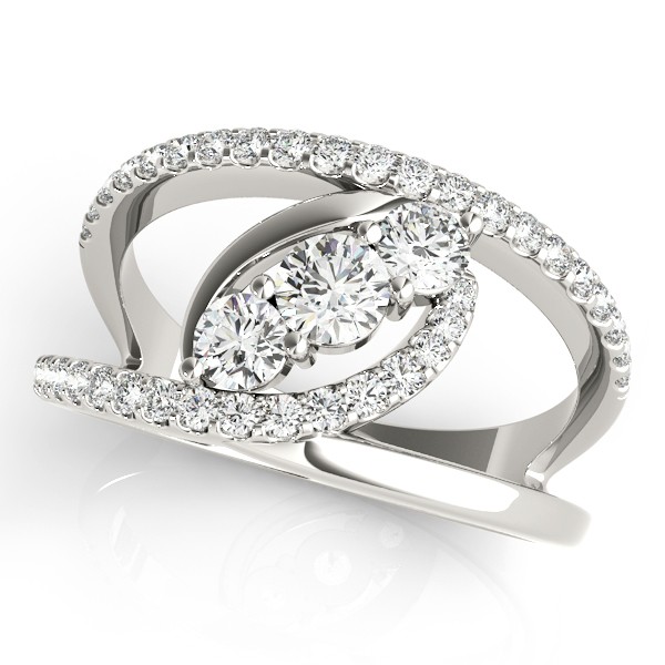 14K Diamond Open Concept Ring