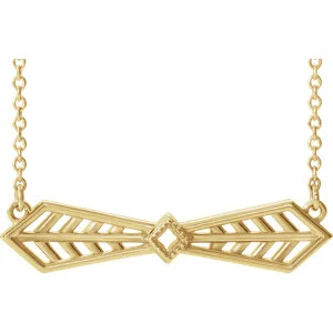 14K Vintage Bar Necklace