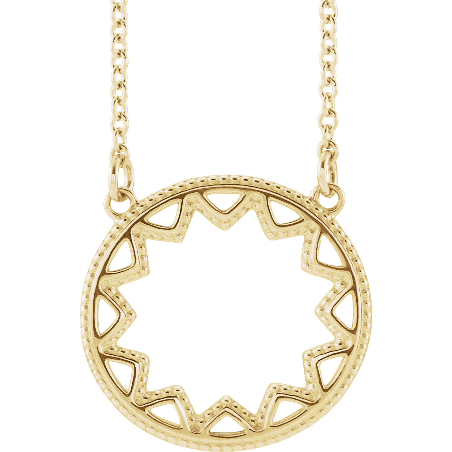 14K Geometric Sun Necklace