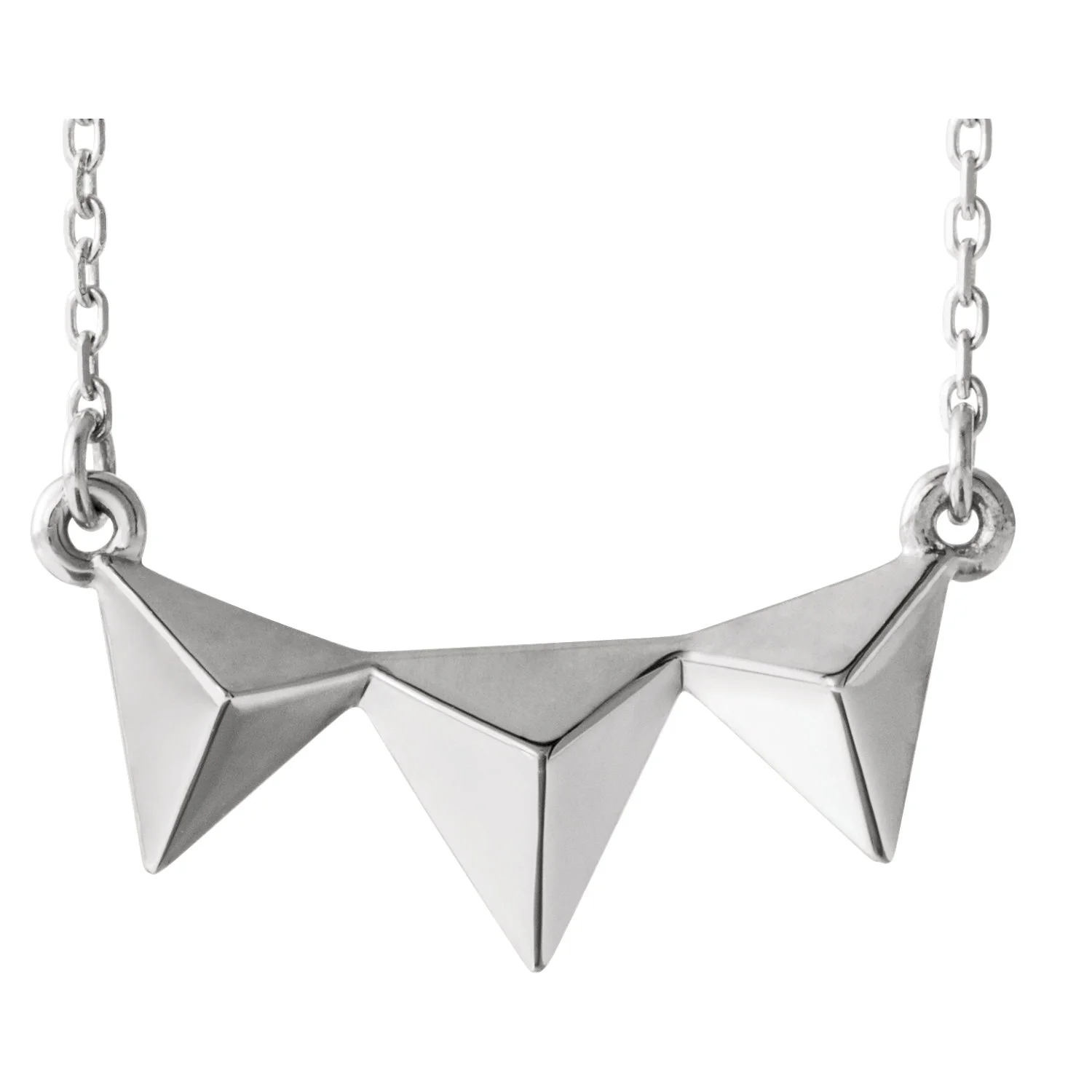 Sterling Geometric Pyramid Necklace