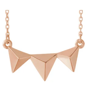 14K Geometric Pyramid Necklace