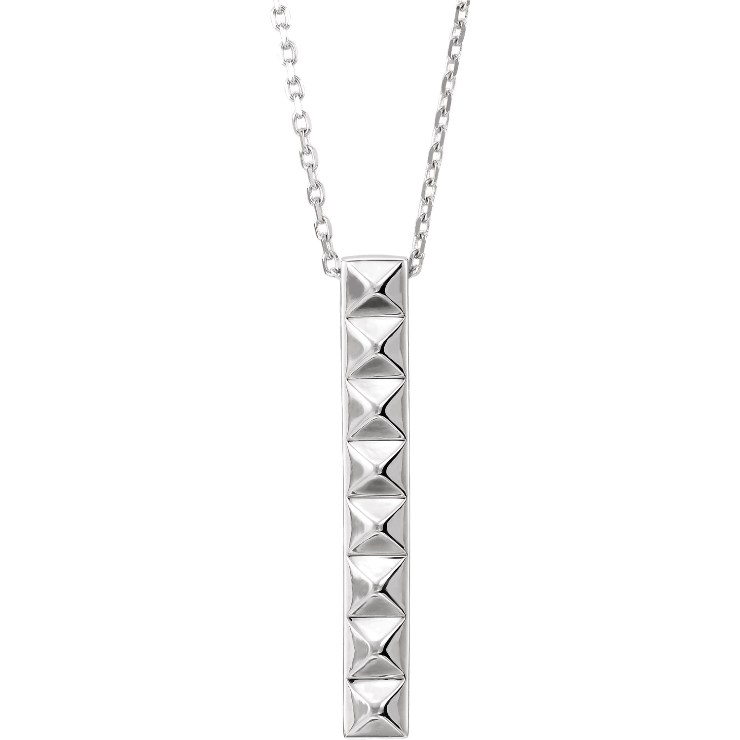 Sterling Pyramid Bar Necklace 