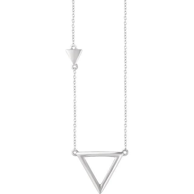 14K Offset Triangle Necklace