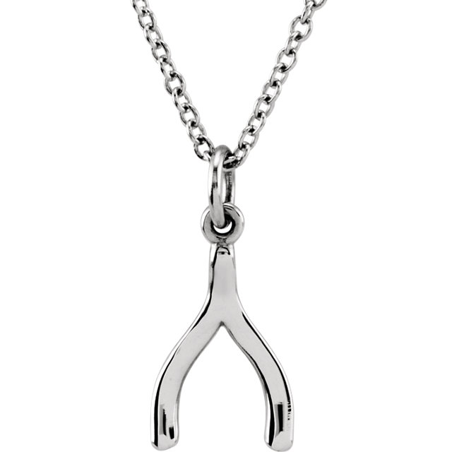 Sterling Silver Wishbone Necklace