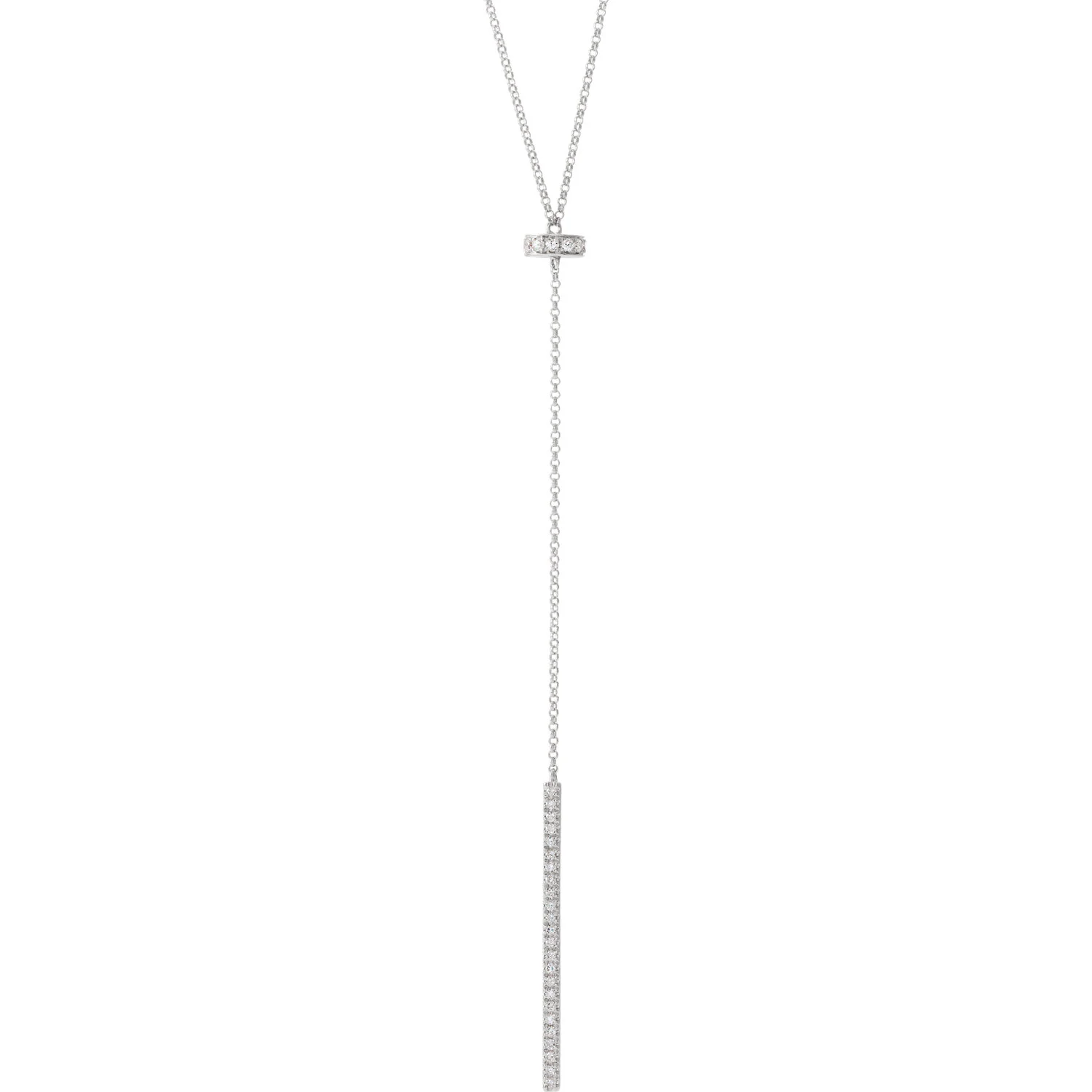14K Diamond Bar Y Necklace