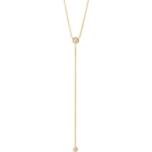 14K Diamond Y Necklace