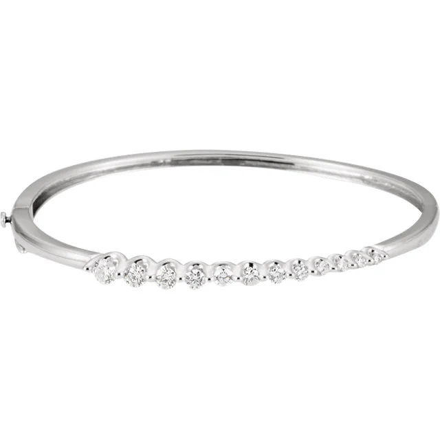 14K Diamond Journey Hinged Bangle