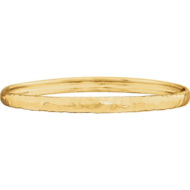 14K Hammered Bangle