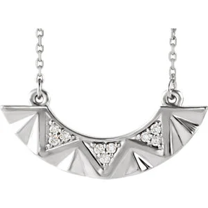 14K Diamond Geometric Bar Necklace