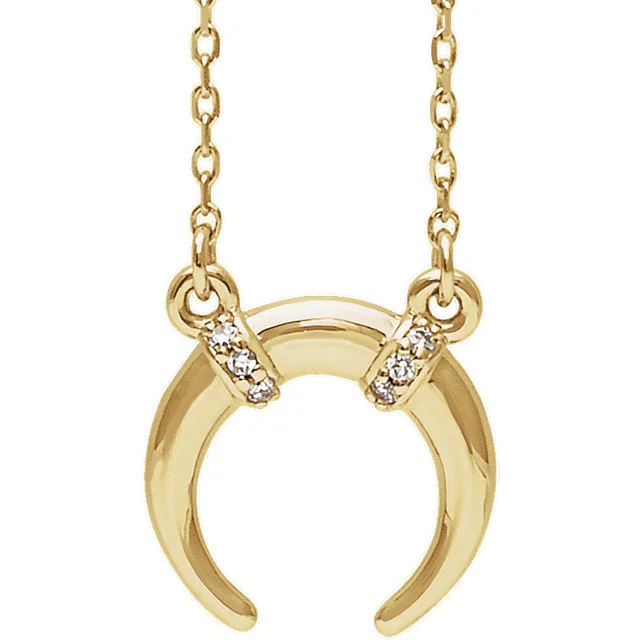 14K Diamond Moon Necklace 