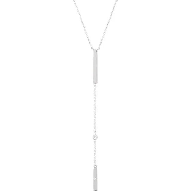 14K Diamond Bar Y Necklace