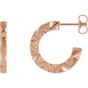 14K Geometric Hoop Earrings