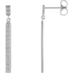 Sterling Vintage Bar Dangle Earrings