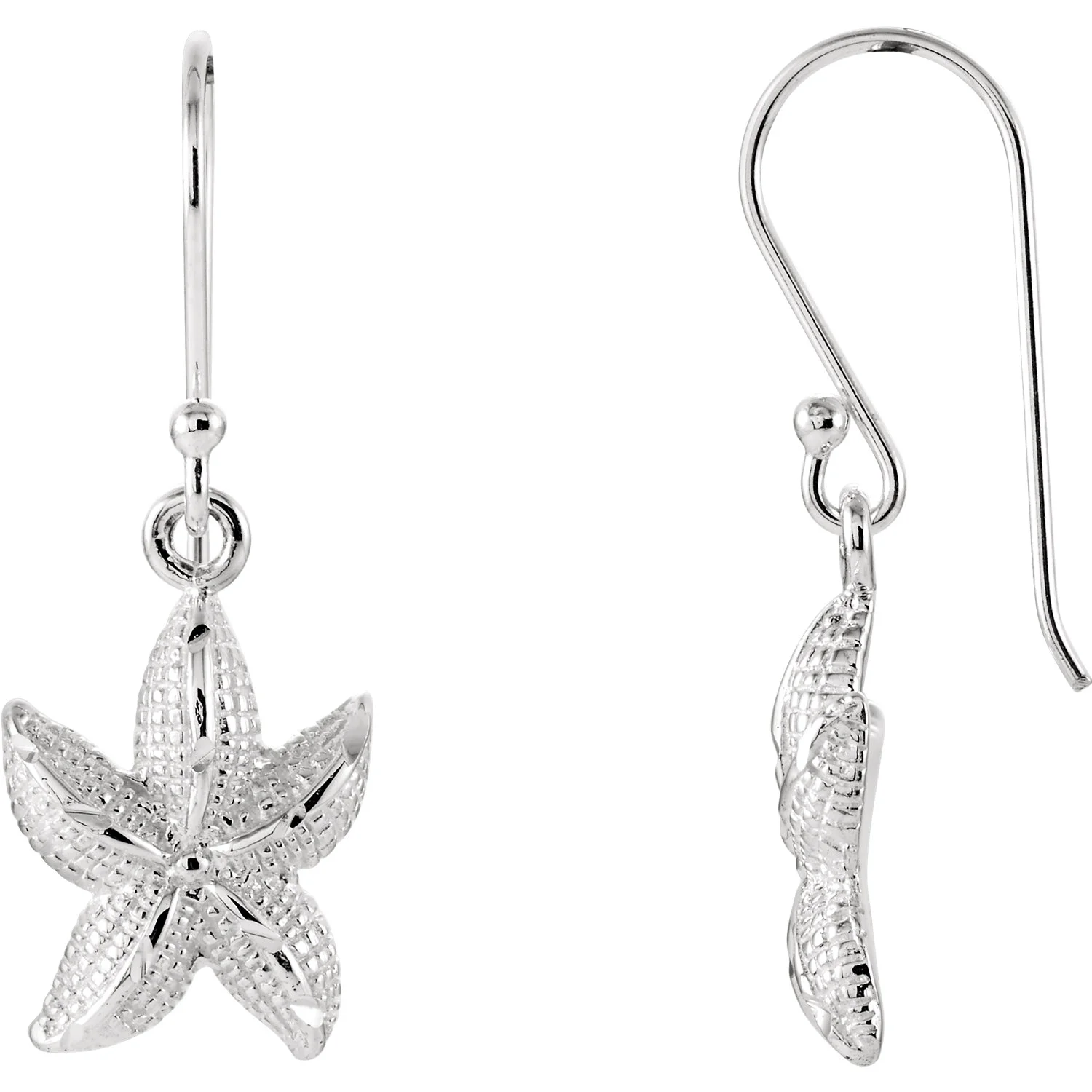 Sterling Silver Starfish Dangle Earrings