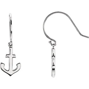 Sterling Silver Anchor Dangle Earrings