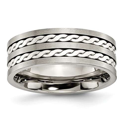 Titanium with Sterling Silver Inlay