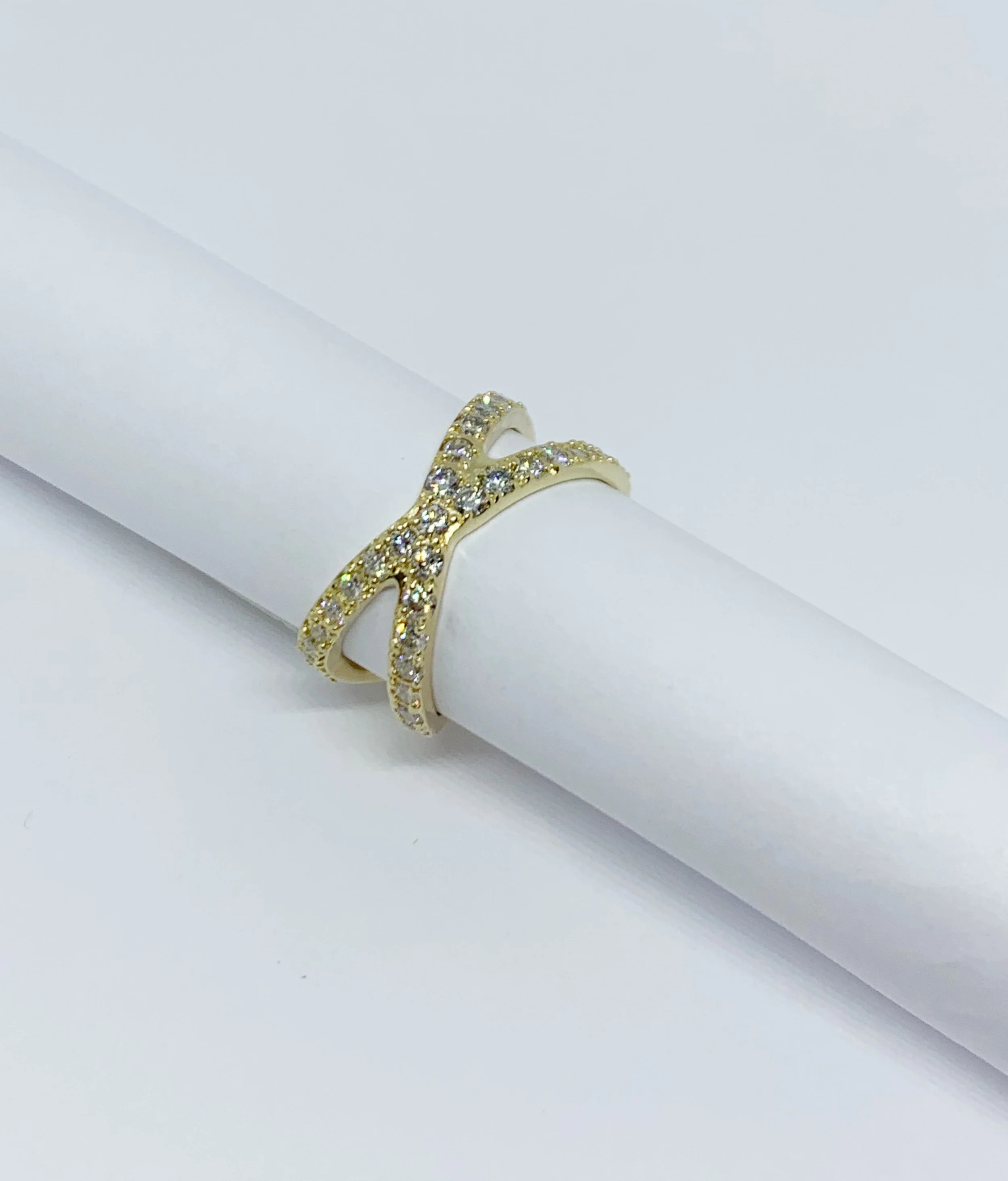 Wolfe Jewelry Hand Crafted Criss Cross Diamond Ring