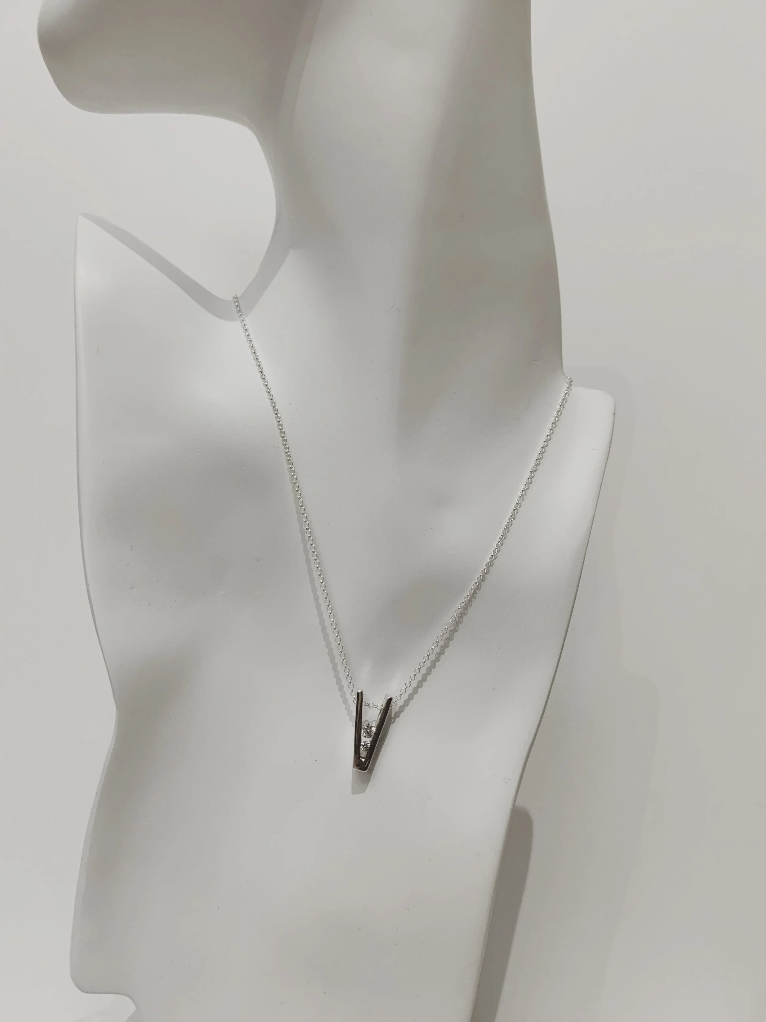 Wolfe Jewelry crafted Sterling Silver CZ Adjustable Necklace