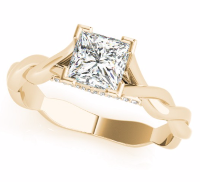 14K Princess Cut Solitaire Engagement Ring