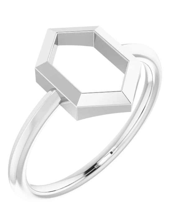 Negative Space Hexagon Ring