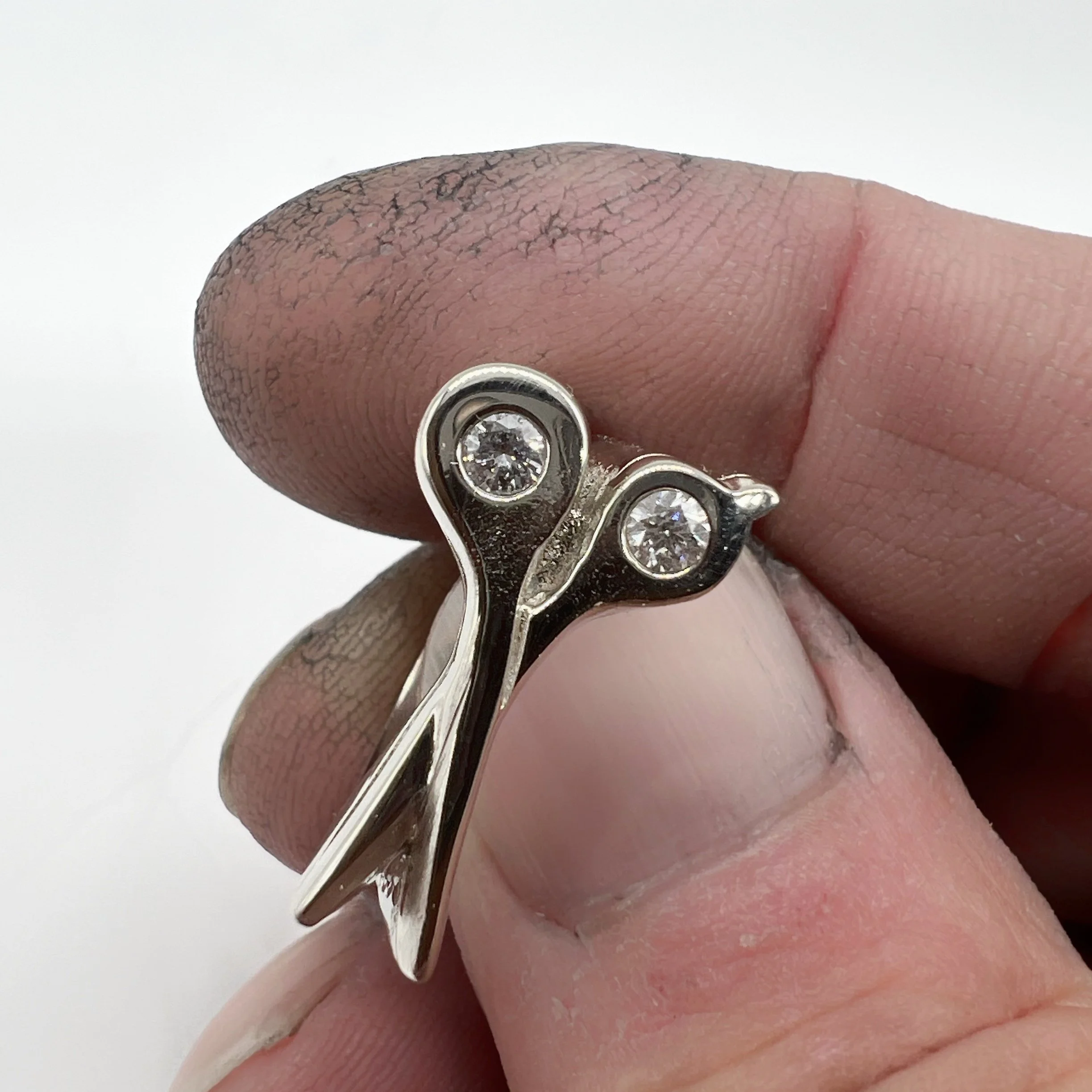 14K Diamond Scissor Ring