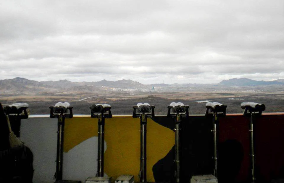 Looking into North Korea at an observation deck
