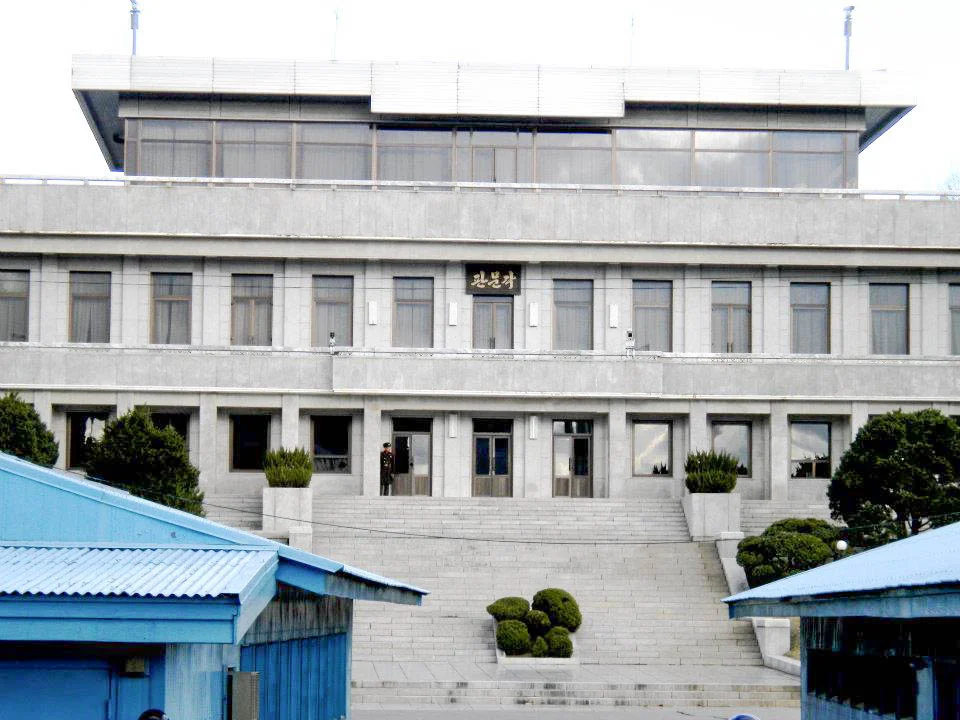 North Korean building and soldier