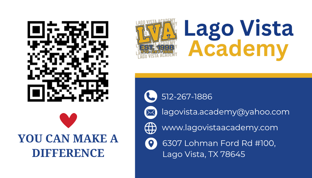 Lago Vista Academy — QR Code Business Card