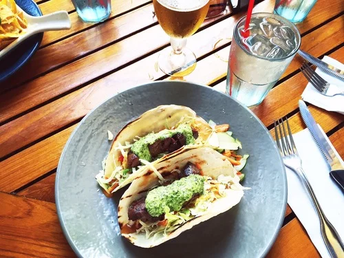 Duke's on Kalapaki Beach had the best steak tacos!