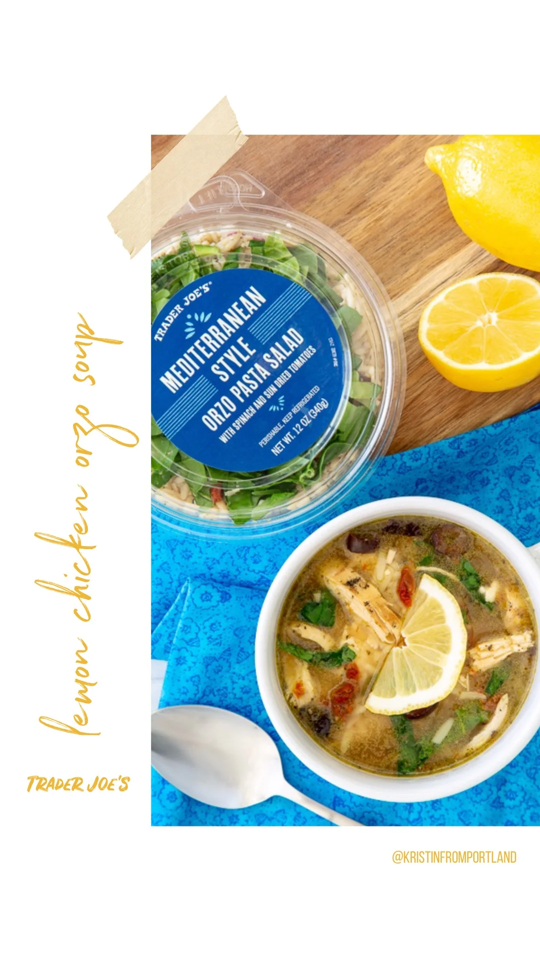 TRADER JOE'S RECIPE: LEMON CHICKEN ORZO SOUP